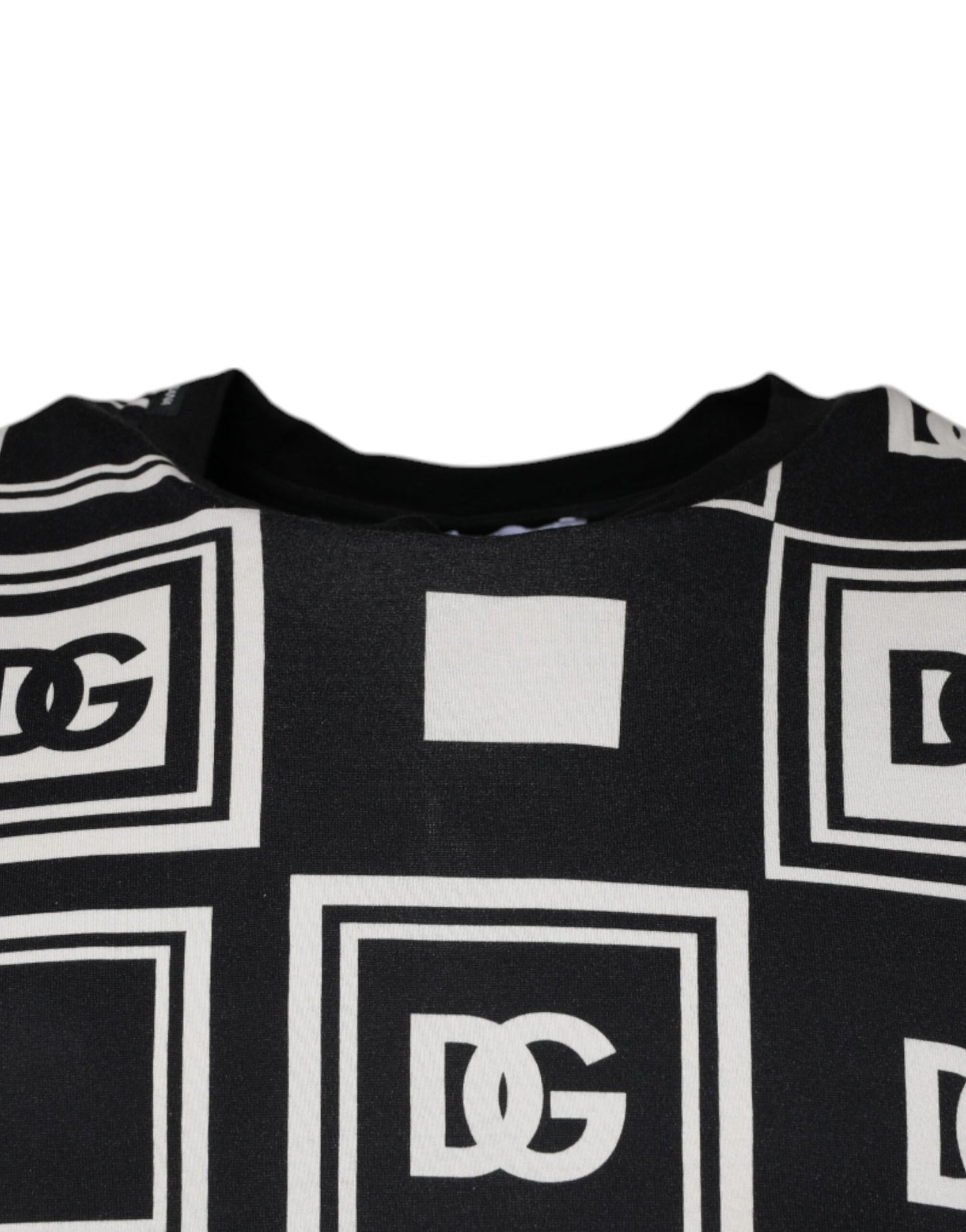 T-shirt ras du cou en coton noir avec logo monogramme Dolce &amp; Gabbana