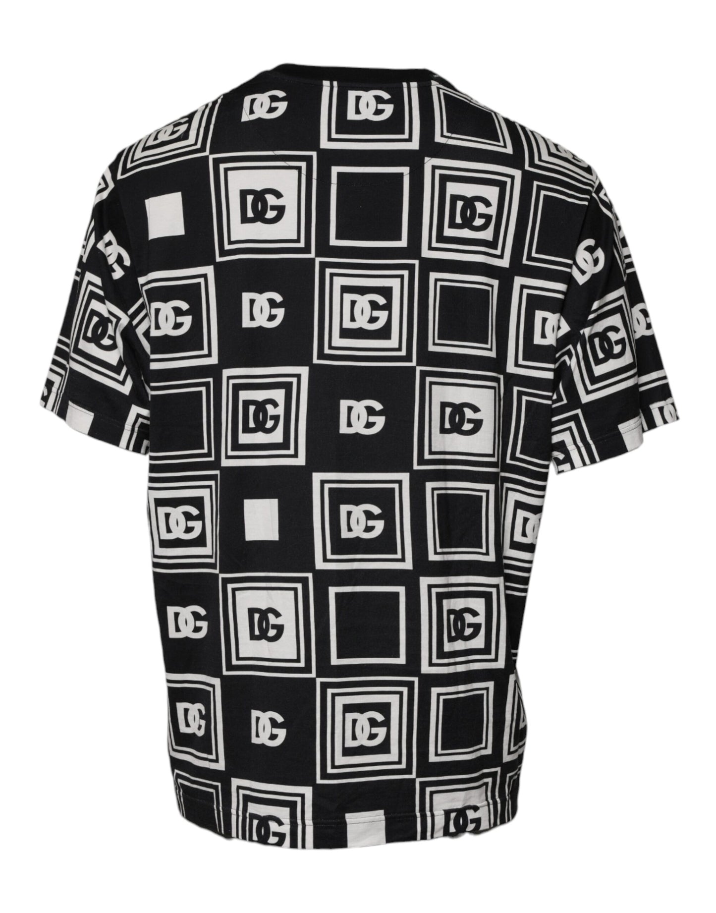 T-shirt ras du cou en coton noir avec logo monogramme Dolce &amp; Gabbana