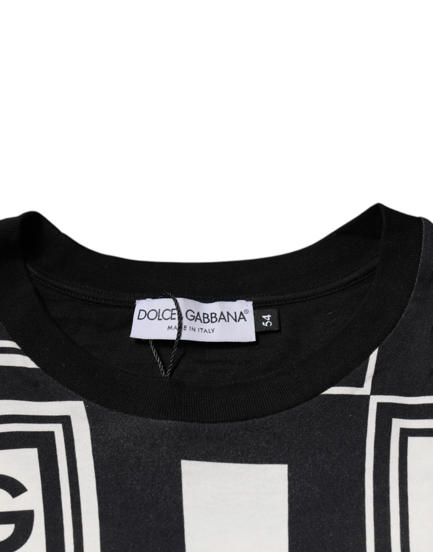 T-shirt ras du cou en coton noir avec logo monogramme Dolce &amp; Gabbana