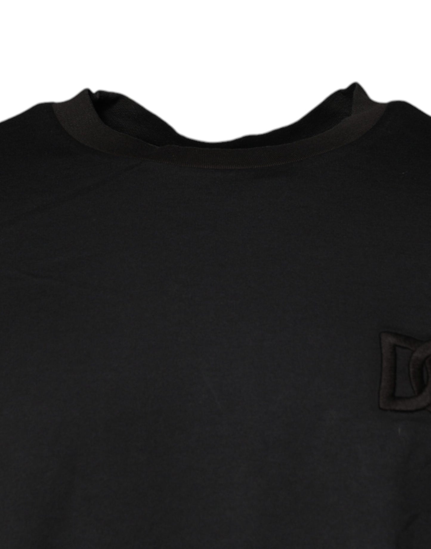 T-shirt ras du cou à manches courtes et logo noir Dolce &amp; Gabbana
