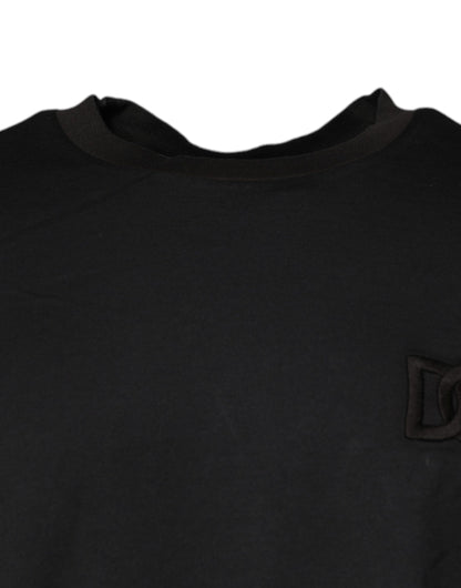 T-shirt ras du cou à manches courtes et logo noir Dolce &amp; Gabbana