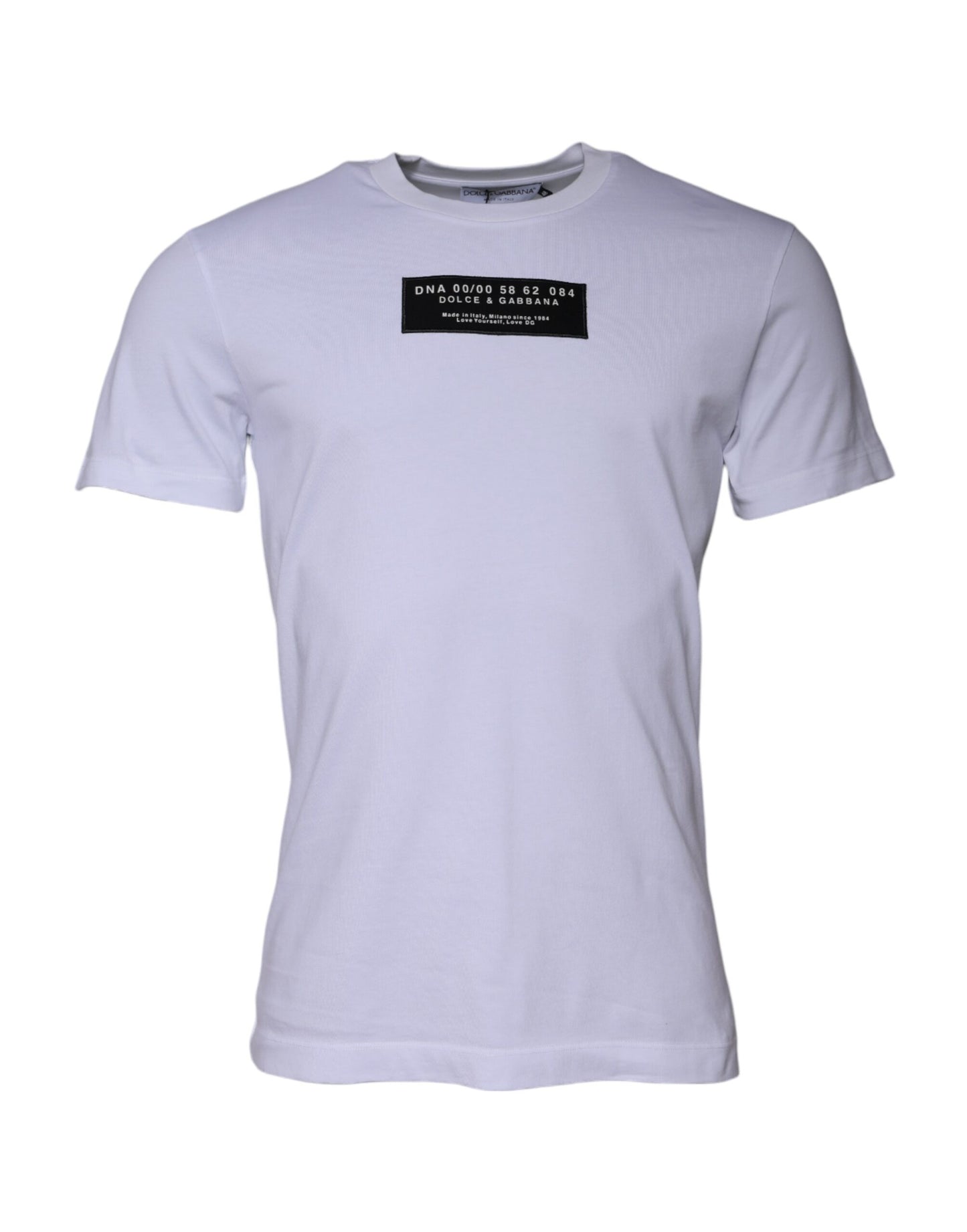 T-shirt ras du cou en coton blanc avec logo imprimé Dolce &amp; Gabbana