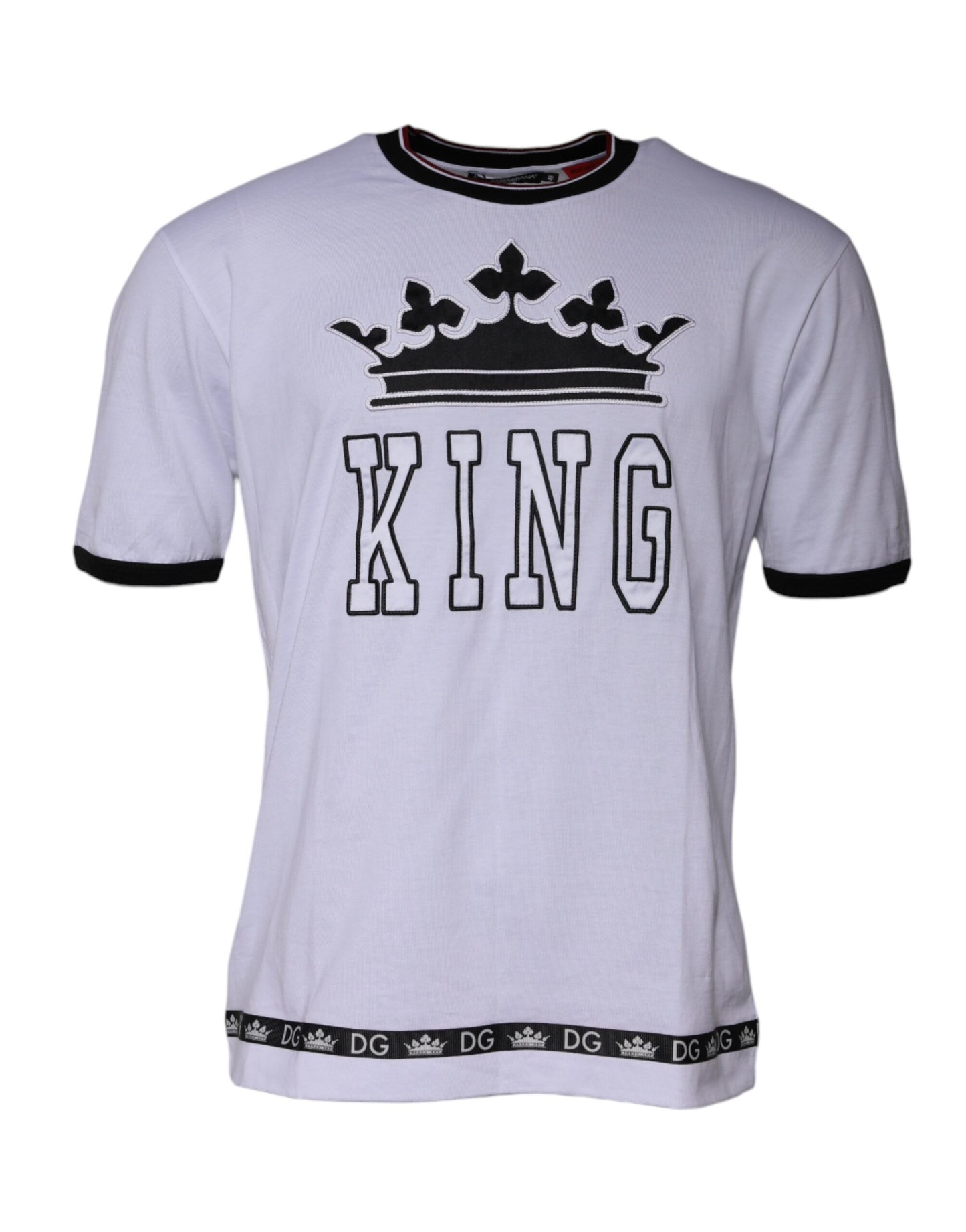 T-shirt ras du cou à manches courtes en jersey blanc Dolce &amp; Gabbana