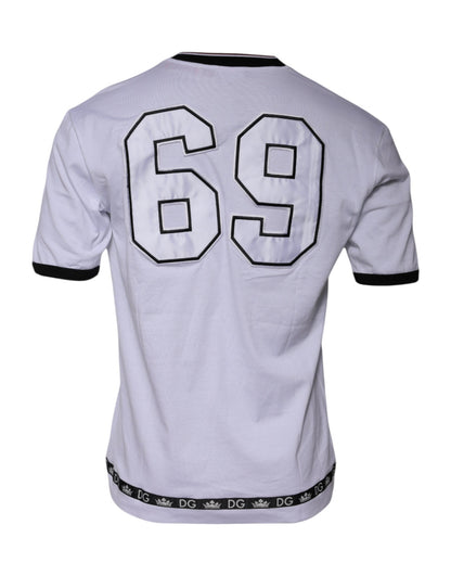 T-shirt ras du cou à manches courtes en jersey blanc Dolce &amp; Gabbana