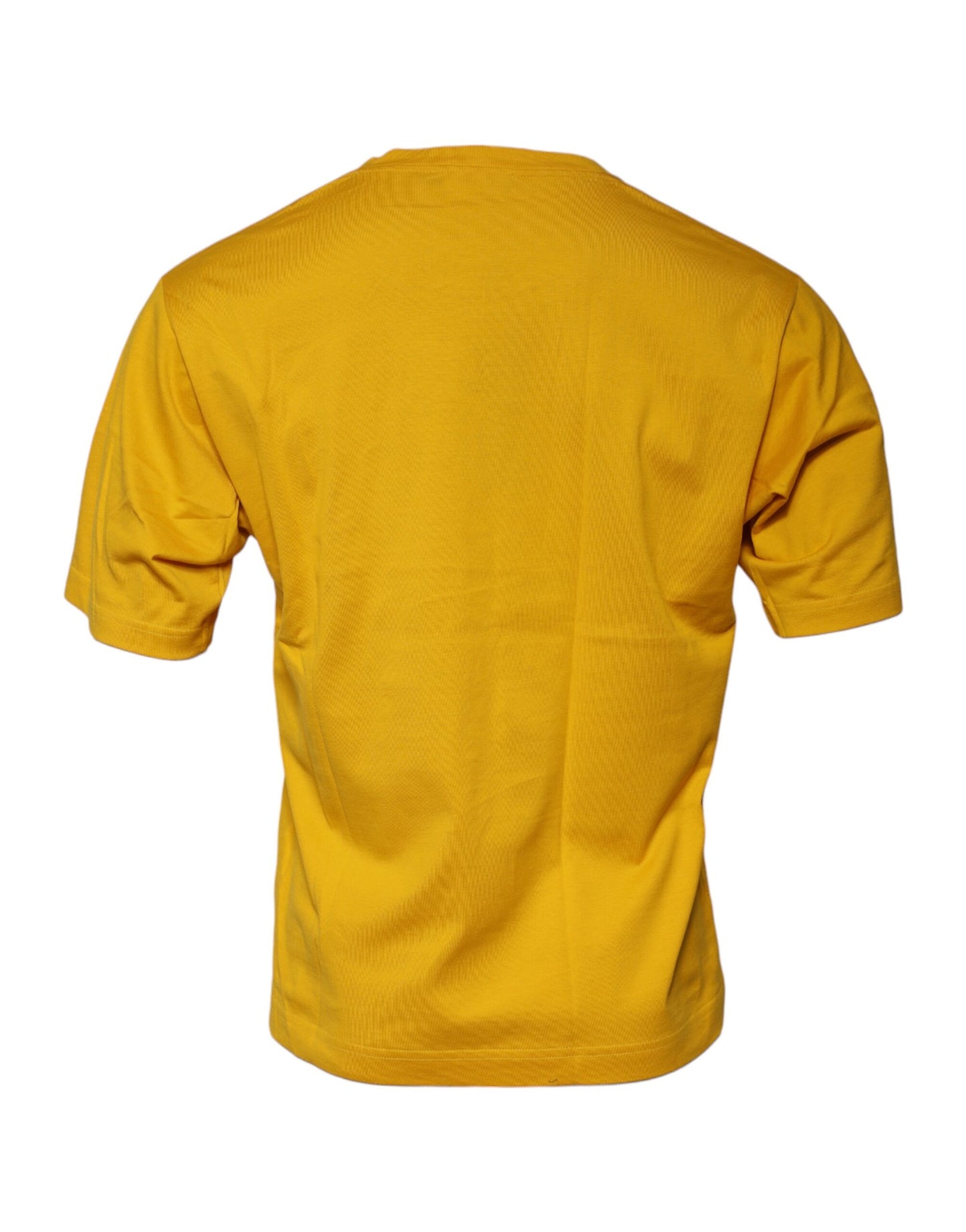T-shirt à manches courtes et col ras du cou avec logo jaune foncé Dolce &amp; Gabbana