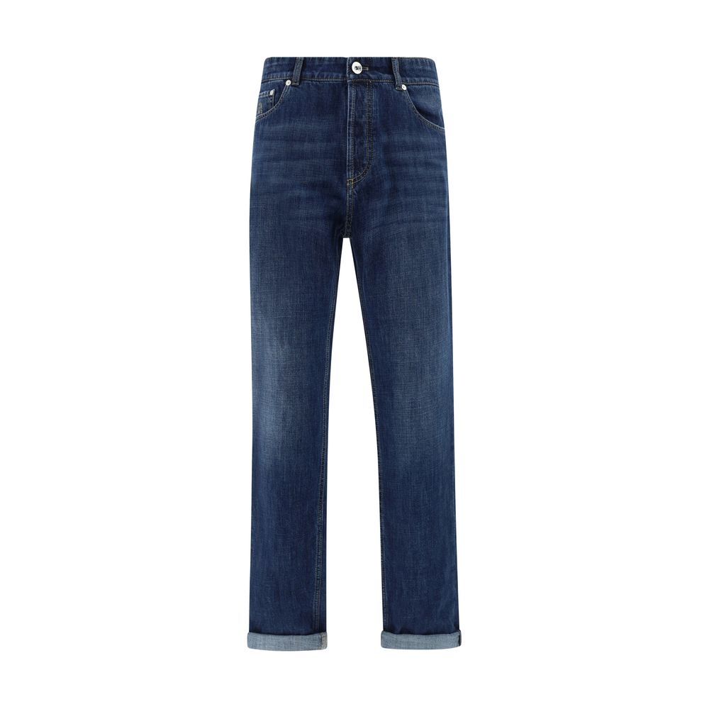 Brunello Cucinelli jean à revers