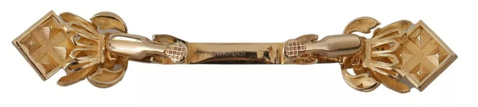 Broche Dolce &amp; Gabbana en argent sterling 925 plaqué or et cristal
