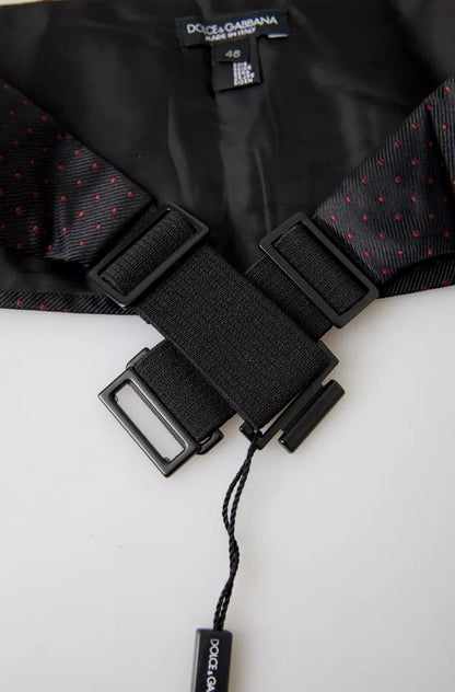 Ceinture de smoking à pois en soie noire Dolce &amp; Gabbana