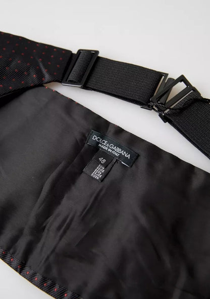 Ceinture de smoking à pois en soie noire Dolce &amp; Gabbana