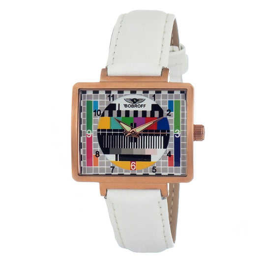 Bobroff-Uhr mit weißem Lederarmband