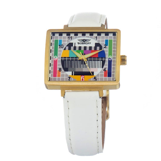 Bobroff-Uhr mit weißem Lederarmband