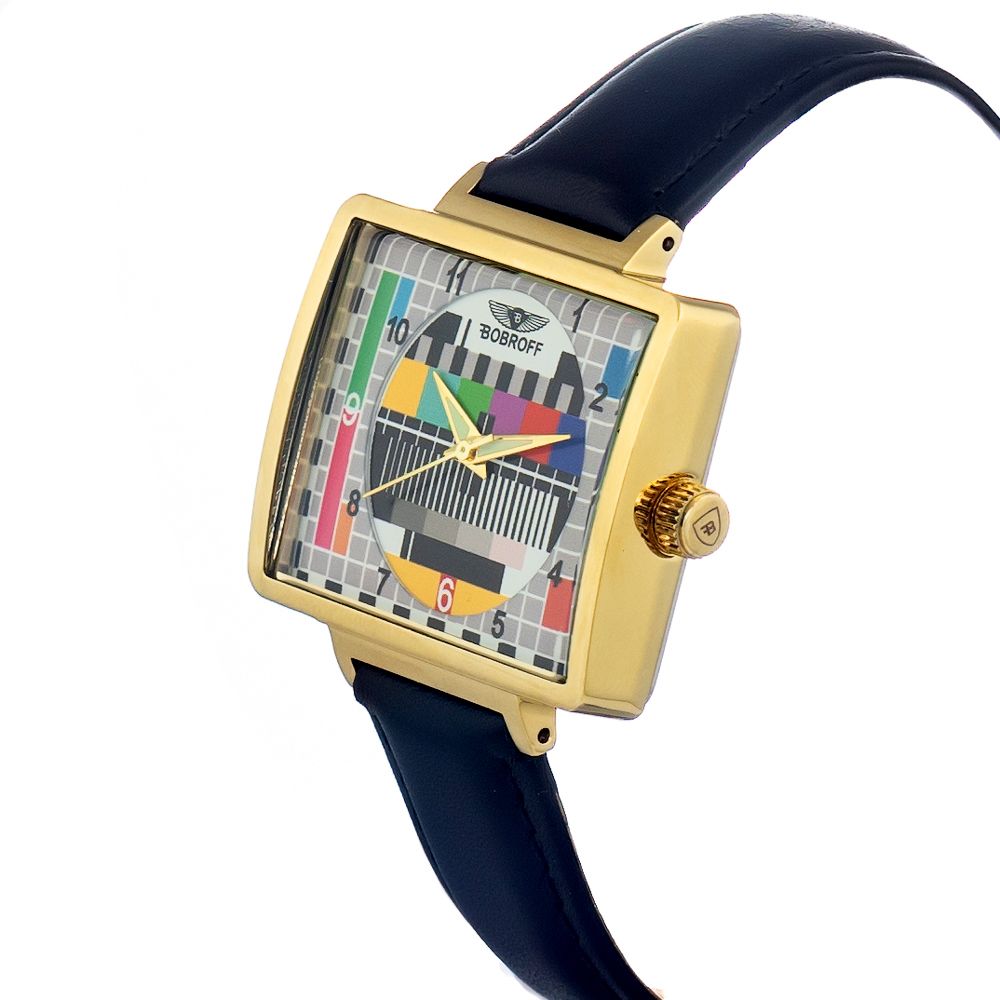 Bobroff – Schwarze Lederuhr