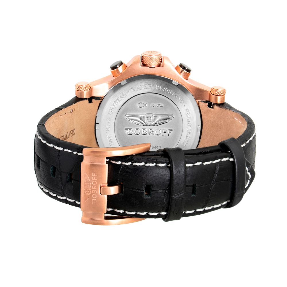 Bobroff – Schwarze Lederuhr