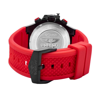 Bobroff-Armbanduhr aus rotem Kautschuk