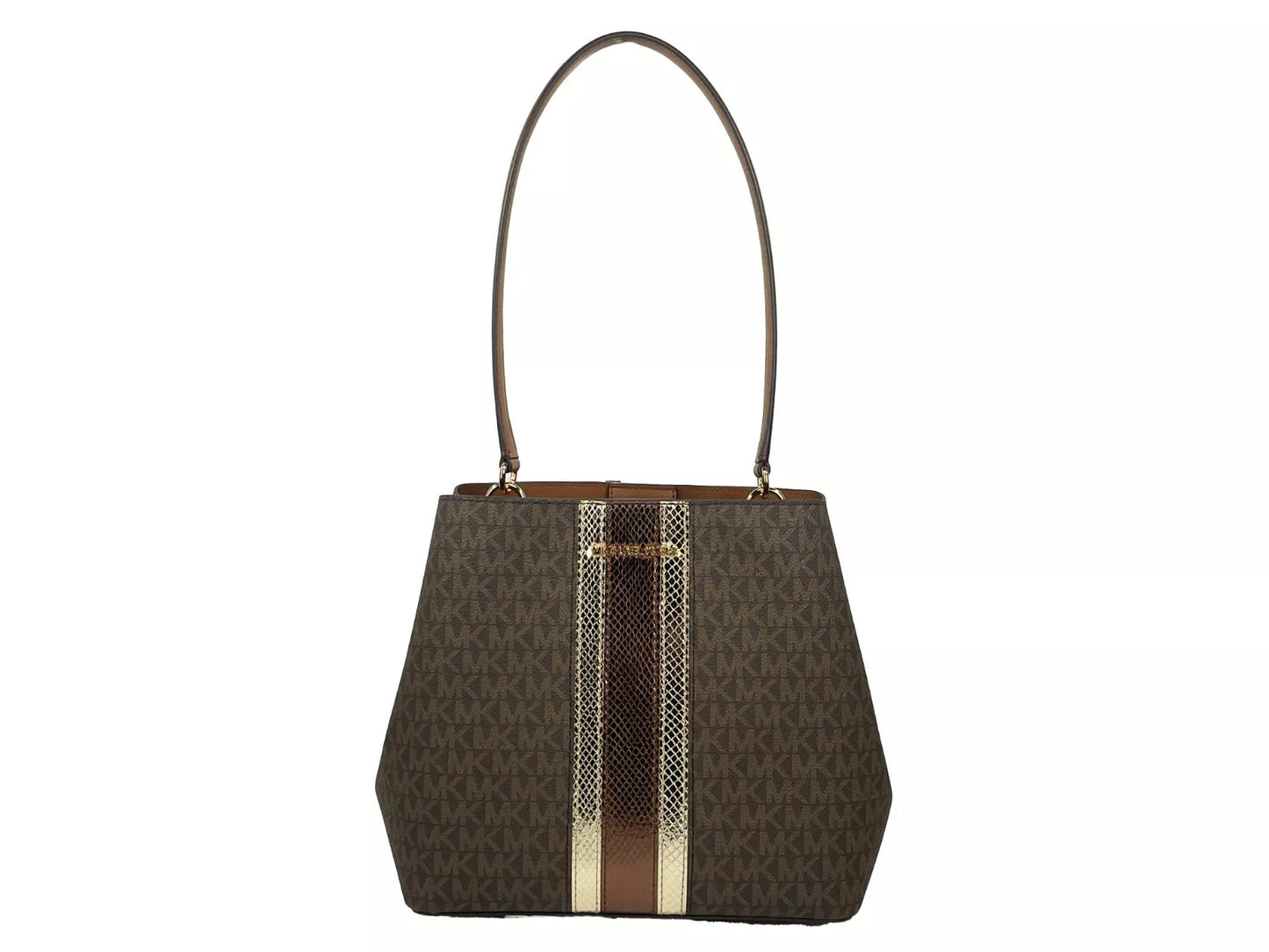 Sac seau à bandoulière Pratt de taille moyenne Michael Kors, marron