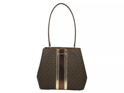 Sac seau à bandoulière Pratt de taille moyenne Michael Kors, marron