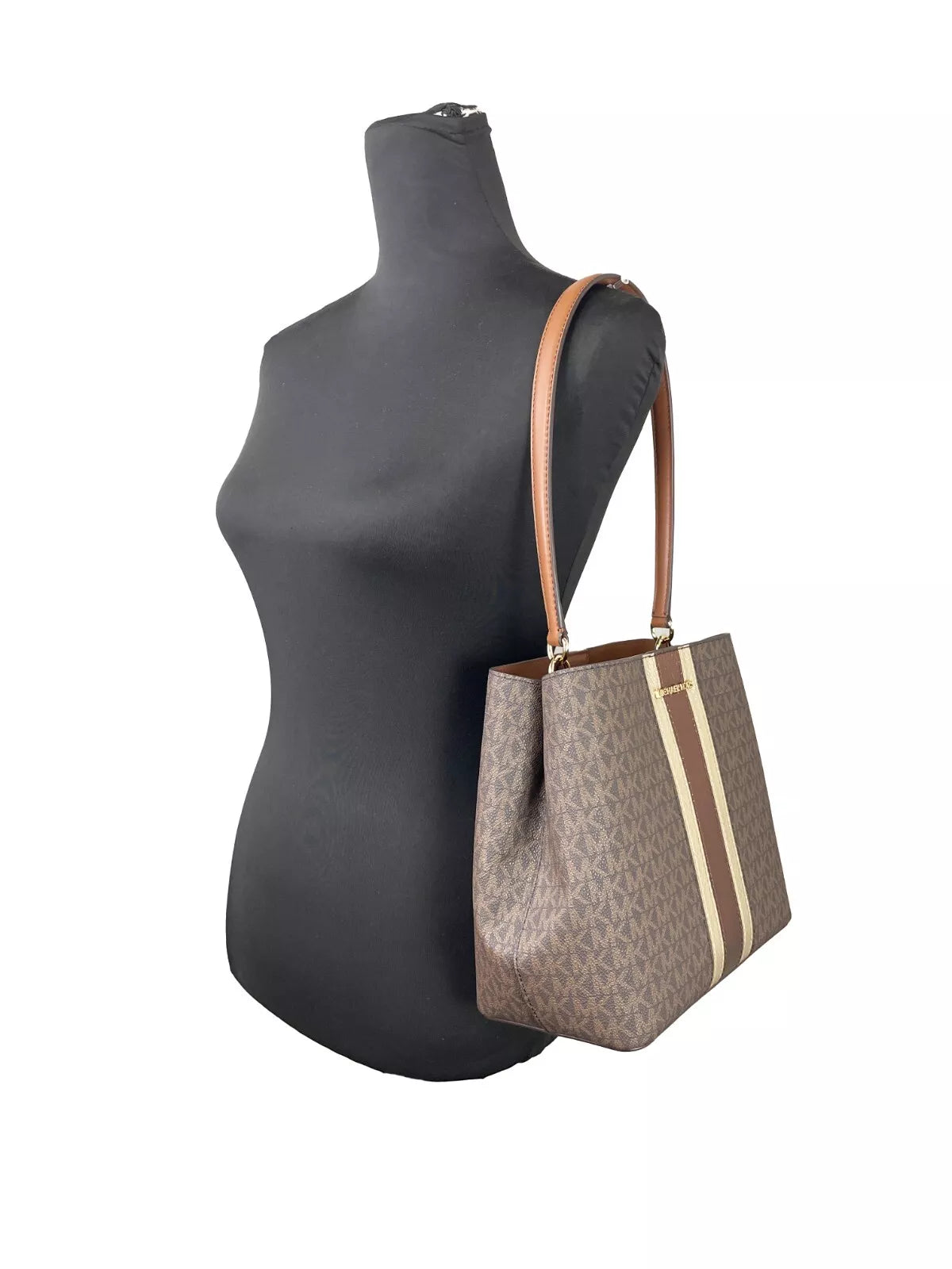 Sac seau à bandoulière Pratt de taille moyenne Michael Kors, marron
