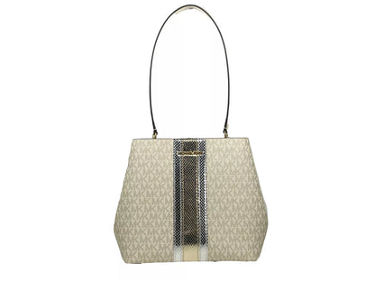Sac seau à bandoulière Pratt de taille moyenne Michael Kors, couleur or pâle/crème