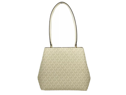 Sac seau à bandoulière Pratt de taille moyenne Michael Kors, couleur or pâle/crème