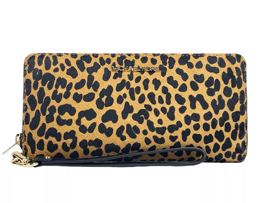 Portefeuille continental Michael Kors Jet Set à imprimé animalier