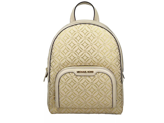 Sac à dos Michael Kors Jaycee Medium avec poche zippée Crème/doré