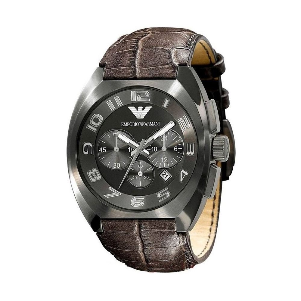 Armani – Braune Uhr aus Rindsleder