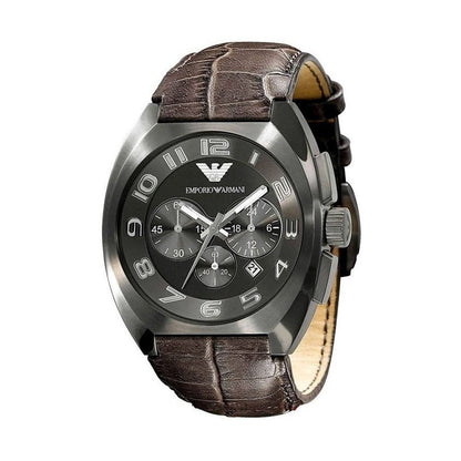 Armani – Braune Uhr aus Rindsleder