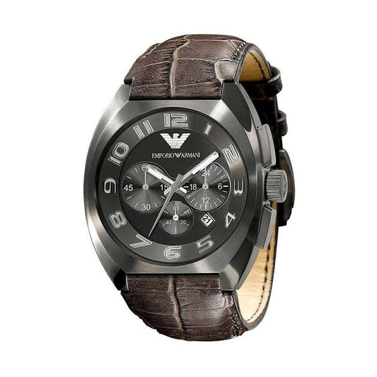 Armani – Braune Uhr aus Rindsleder