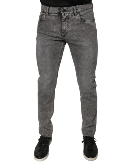 Jean skinny en coton délavé gris Dolce &amp; Gabbana