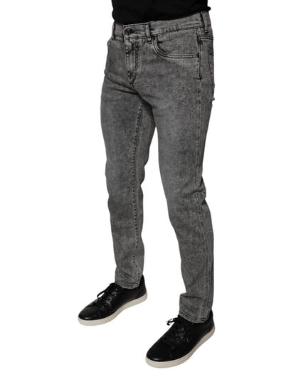 Jean skinny en coton délavé gris Dolce &amp; Gabbana