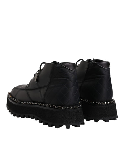 Bottines à lacets en cuir noir Dolce &amp; Gabbana