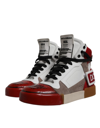 Baskets montantes en cuir multicolore Dolce &amp; Gabbana