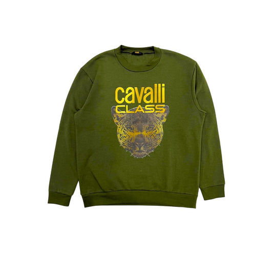 Cavalli Class Grüner Polyester-Hoodie für Herren