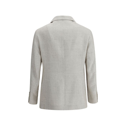 Blazer à carreaux à simple boutonnage Brunello Cucinelli