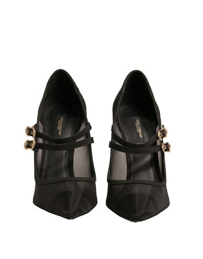 Escarpins à talons hauts Mary Jane en maille noire Dolce &amp; Gabbana
