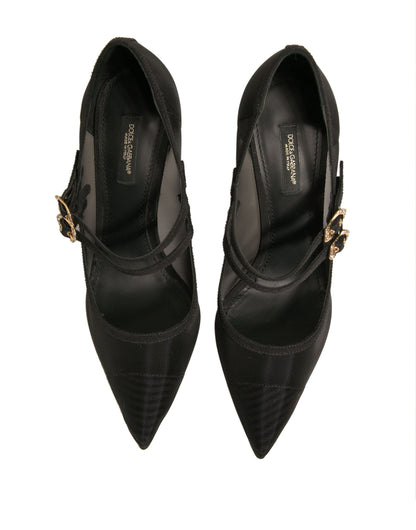 Escarpins à talons hauts Mary Jane en maille noire Dolce &amp; Gabbana