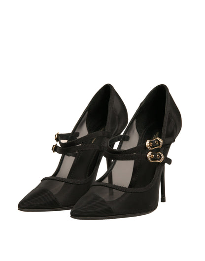 Escarpins à talons hauts Mary Jane en maille noire Dolce &amp; Gabbana