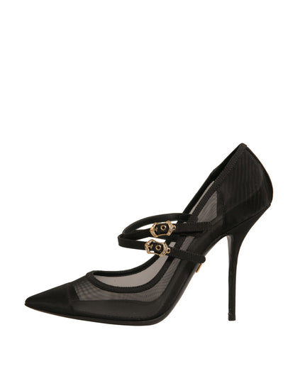 Escarpins à talons hauts Mary Jane en maille noire Dolce &amp; Gabbana