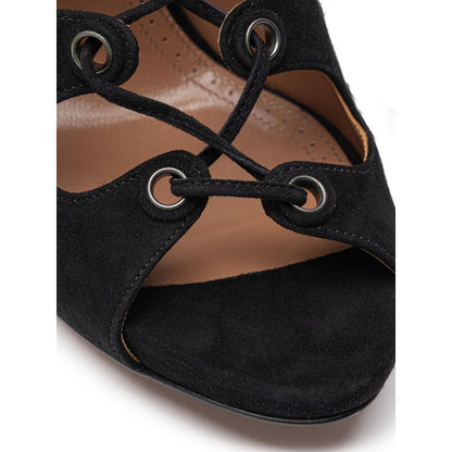 Alaïa Sandale aus schwarzem Wildleder
