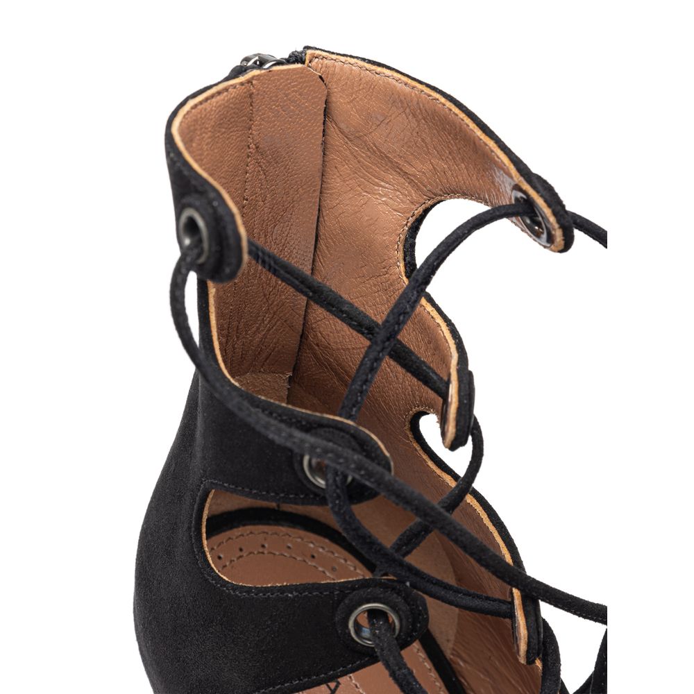 Alaïa Sandale aus schwarzem Wildleder