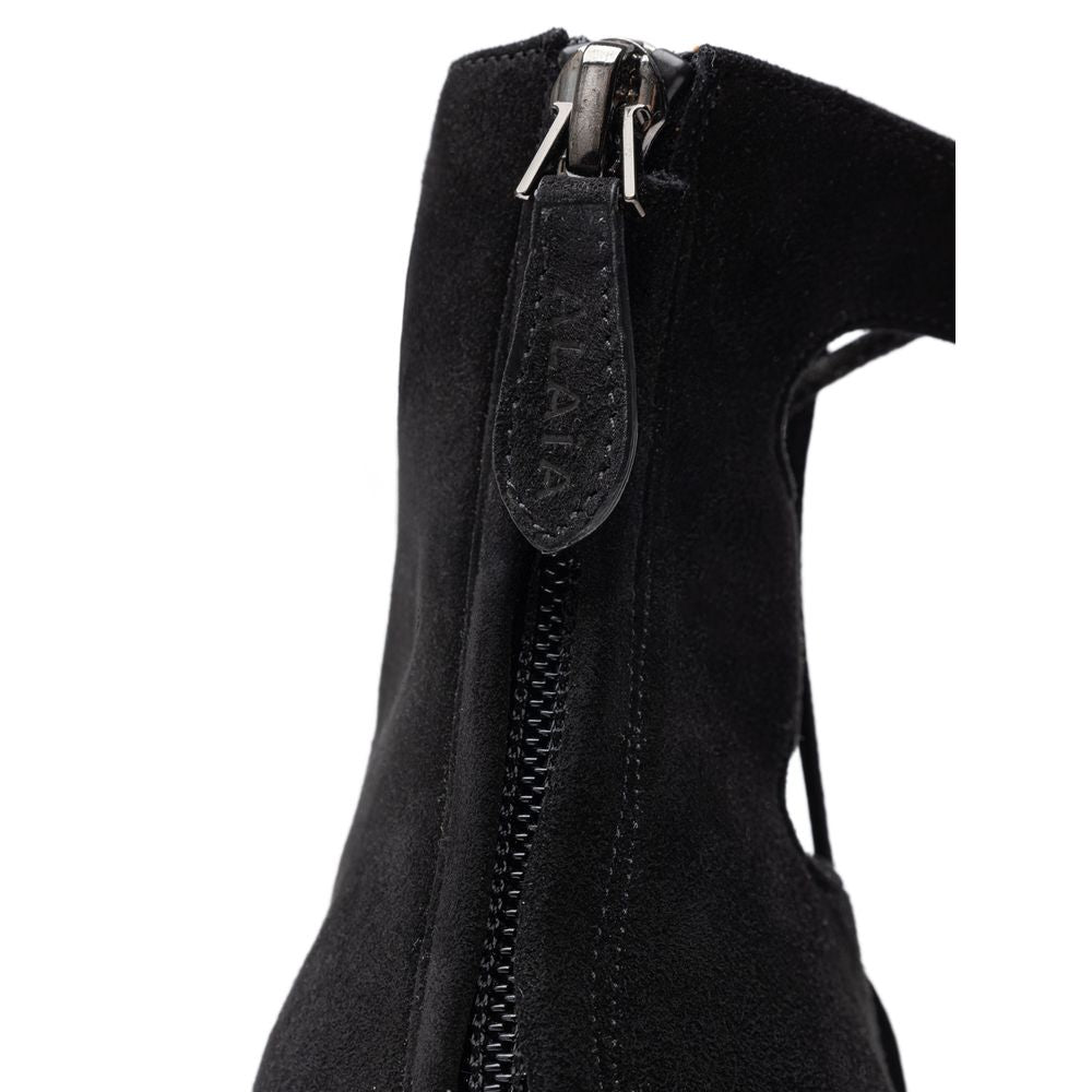 Alaïa Sandale aus schwarzem Wildleder