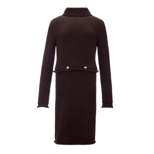 Bottega Veneta Elegantes Viskose-Braunkleid