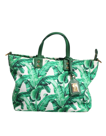 Sac fourre-tout en toile verte Dolce &amp; Gabbana Botanical Garden pour femme