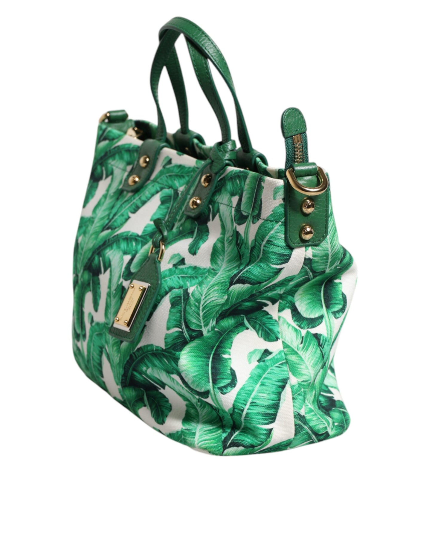 Sac fourre-tout en toile verte Dolce &amp; Gabbana Botanical Garden pour femme