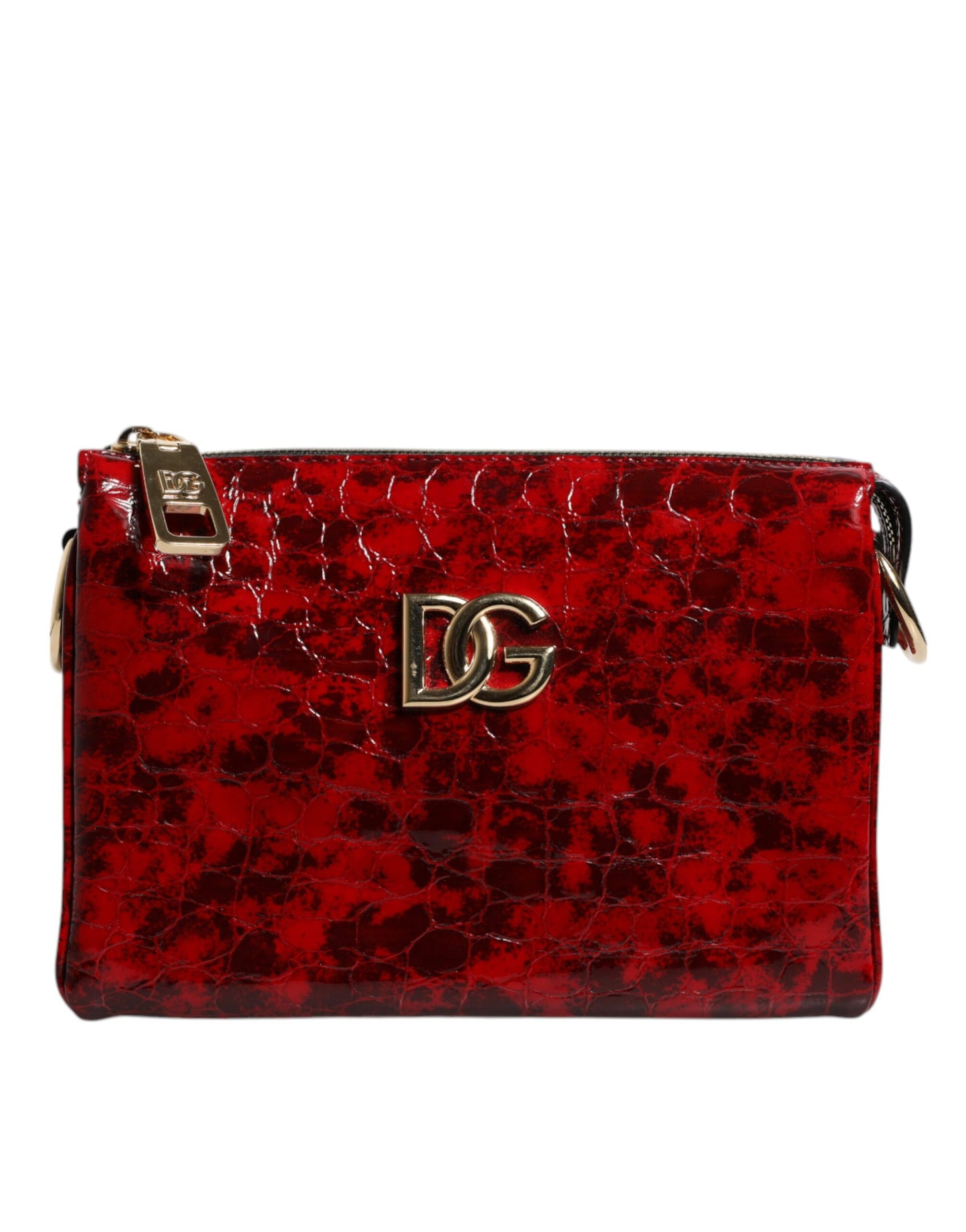 Sac bandoulière Dolce &amp; Gabbana en cuir exotique rouge avec logo DG pour femme