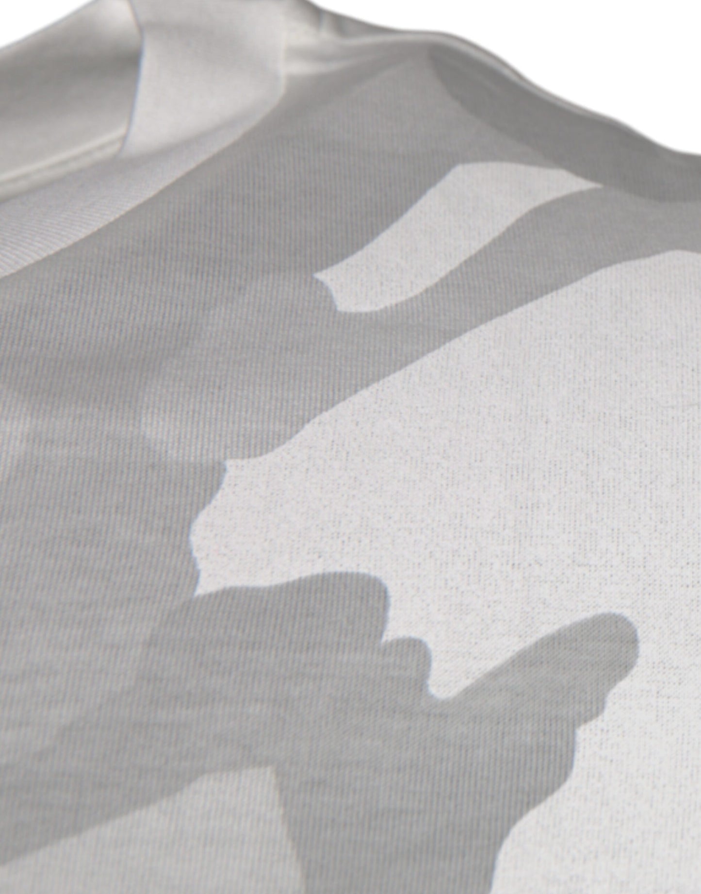 T-shirt ras du cou en coton camouflage blanc et gris Dolce &amp; Gabbana