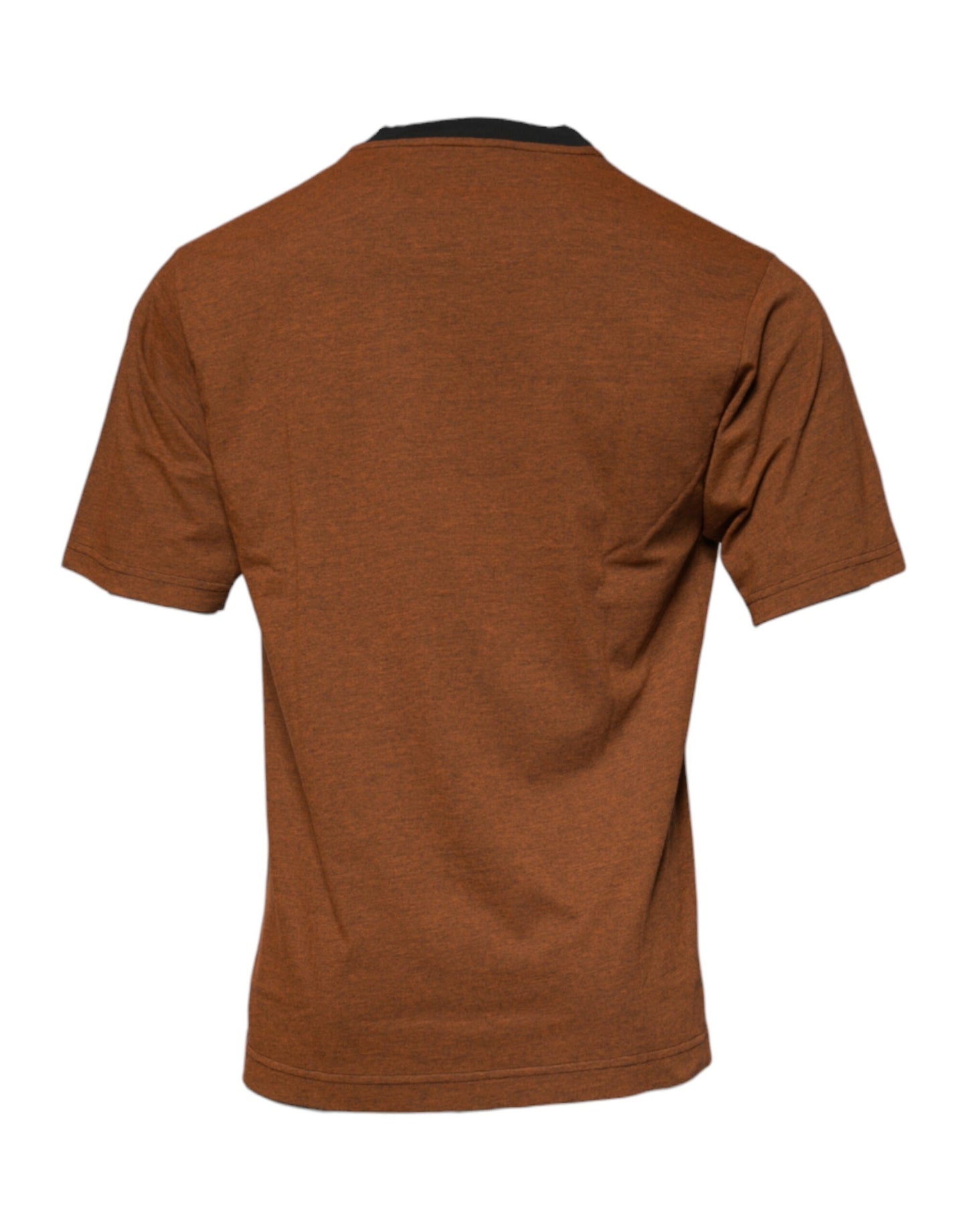 T-shirt ras du cou en polyester marron Dolce &amp; Gabbana avec logo DG