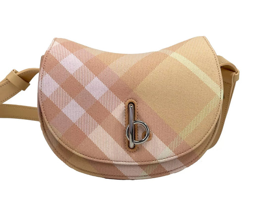 Burberry Mini Check Schaukelpferd Umhängetasche Geldbörse Pfirsich