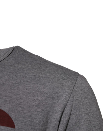 T-shirt ras du cou en coton gris avec logo Dolce &amp; Gabbana pour homme