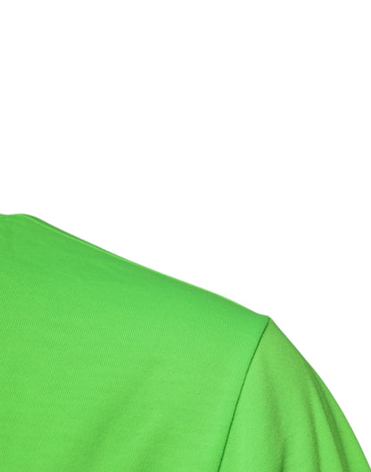 T-shirt ras du cou en polyester avec logo vert Dolce &amp; Gabbana